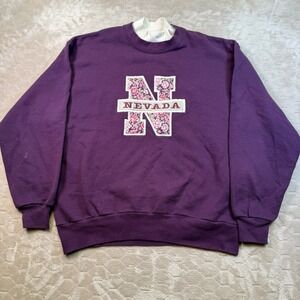 VTG 90s Endless Designs Grandma Sweatshirt Sz‎ Lg USA Made University of Nevada
